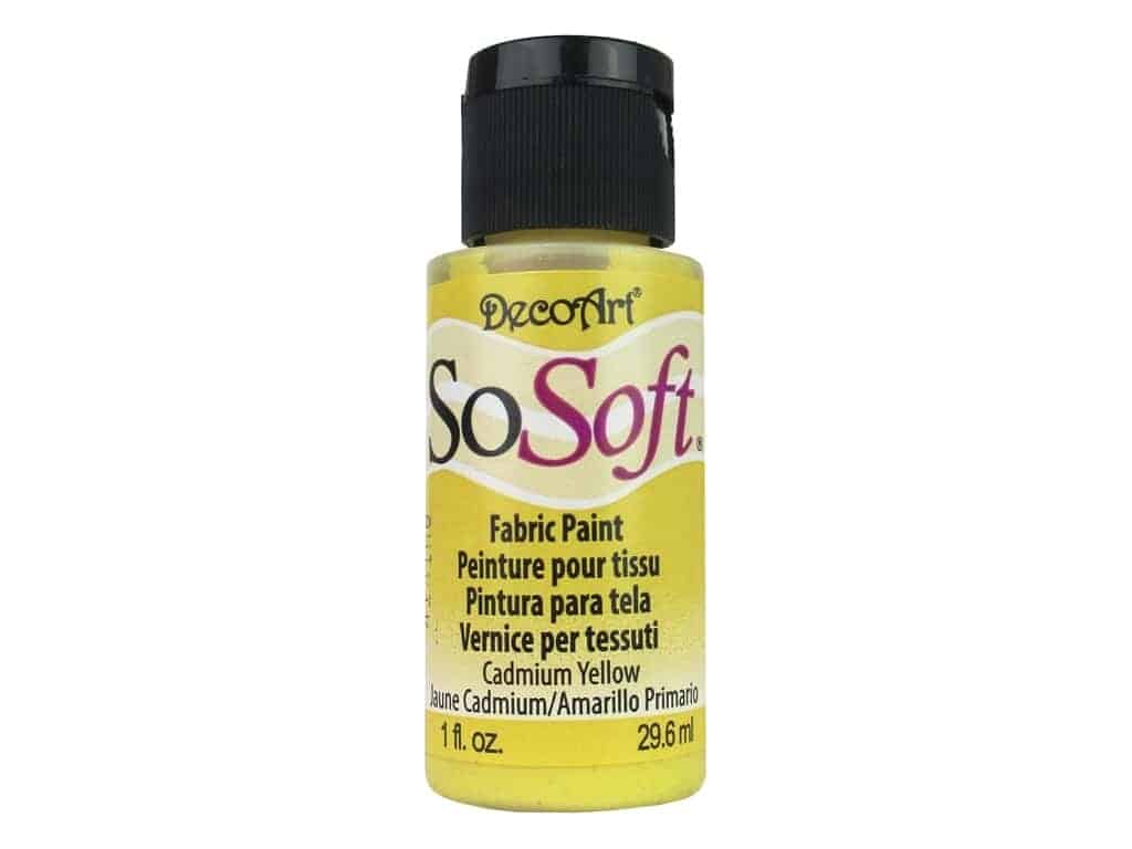 DecoArt SoSoft Fabric Paint 1 oz. - Cadmium Yellow ⋆ Gina ...